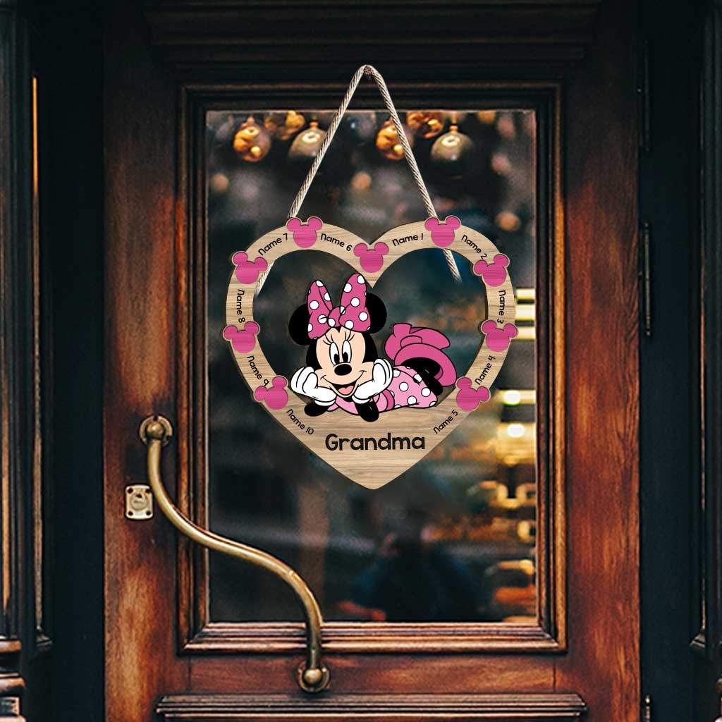 Personalized Minnie Mouse Wood Sign Gift for Grandma - Mother's Day
