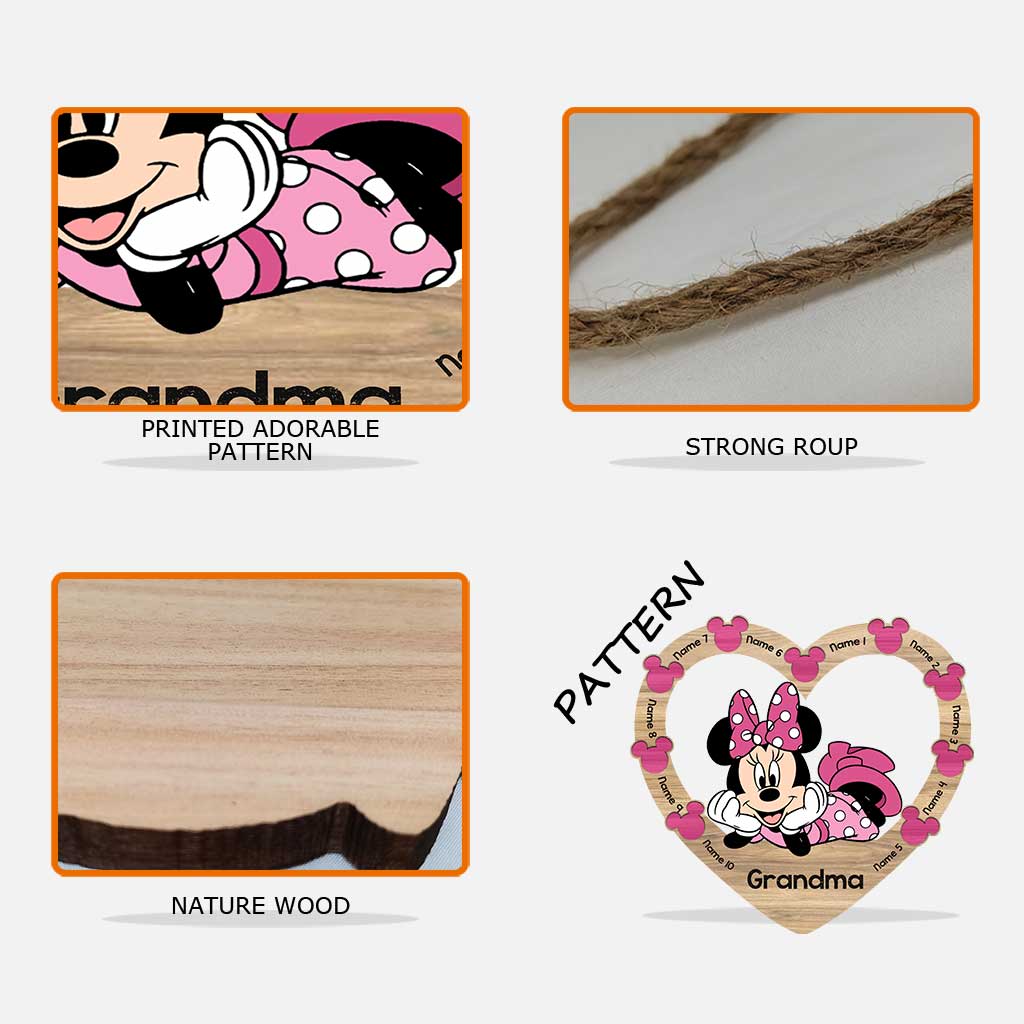 Personalized Minnie Mouse Wood Sign Gift for Grandma - Mother's Day