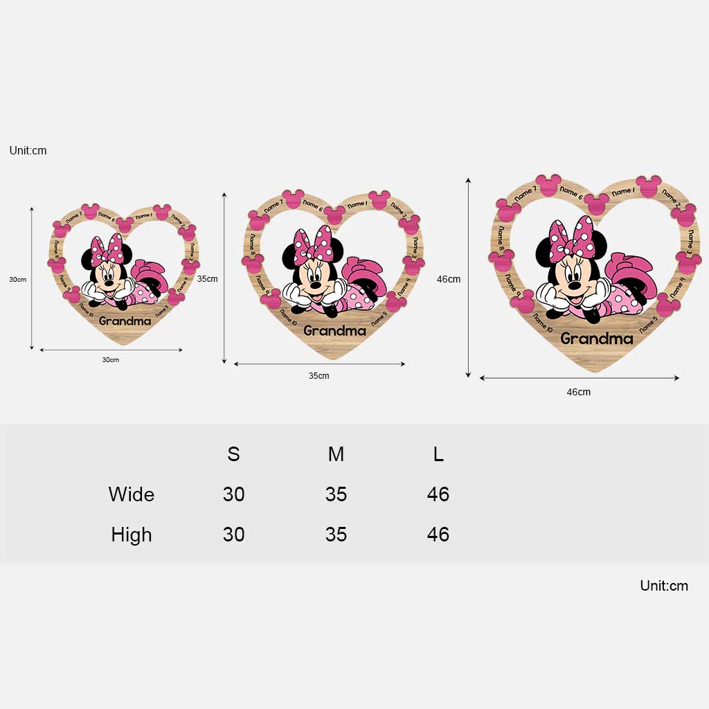 Personalized Minnie Mouse Wood Sign Gift for Grandma - Mother's Day