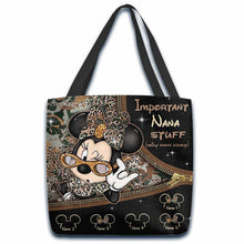 Load image into Gallery viewer, Personalized Disney Nana Stuff Tote Bag Custom Names Gift Idea
