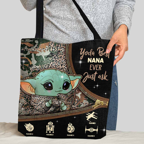Personalized Yoda Best Nana Ever Tote Bag Custom Gift