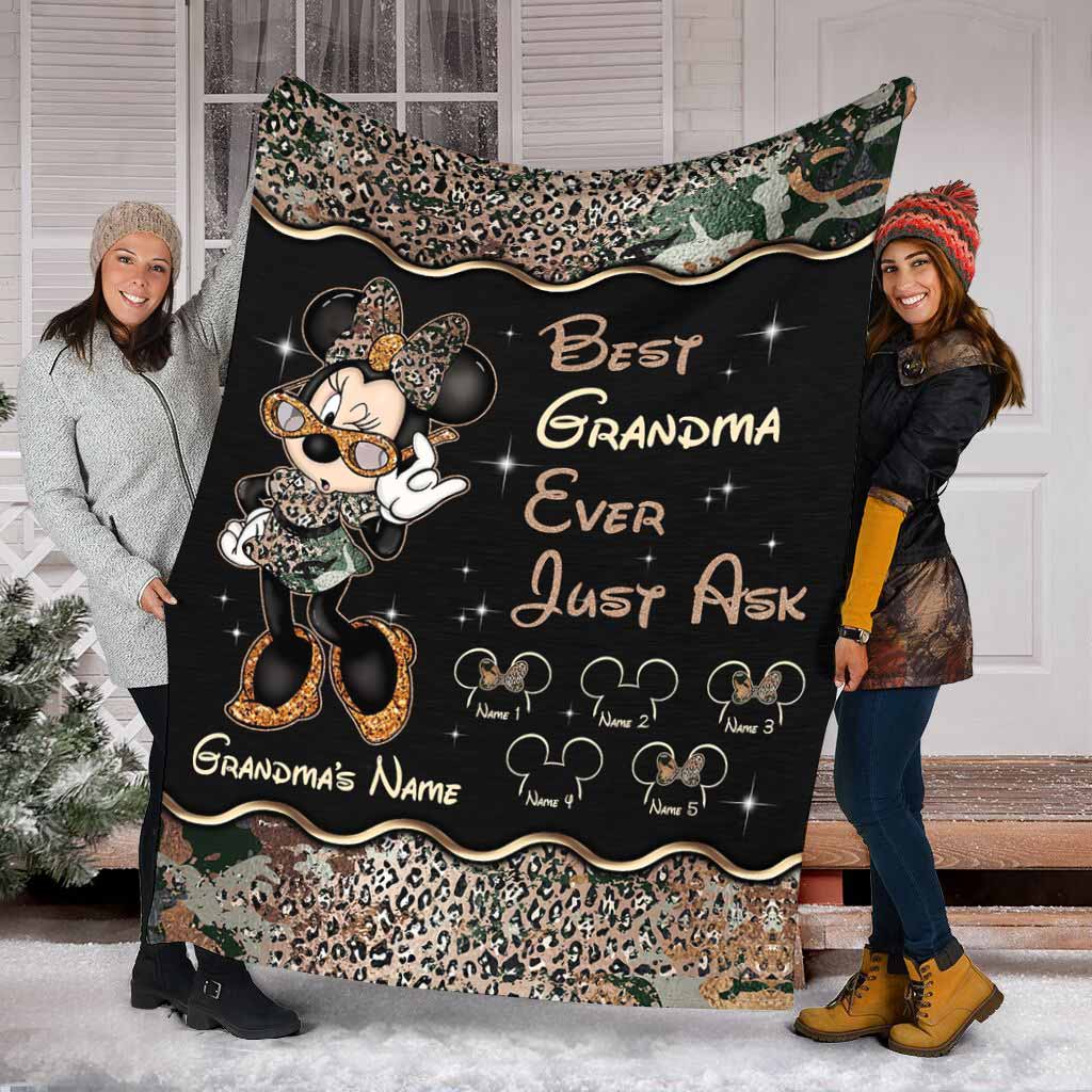 Personalized Mouse Blanket Best Grandma Ever Custom Name Gift for Mother's Day