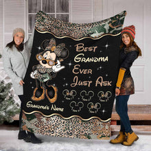 Load image into Gallery viewer, Personalized Mouse Blanket Best Grandma Ever Custom Name Gift for Mother's Day
