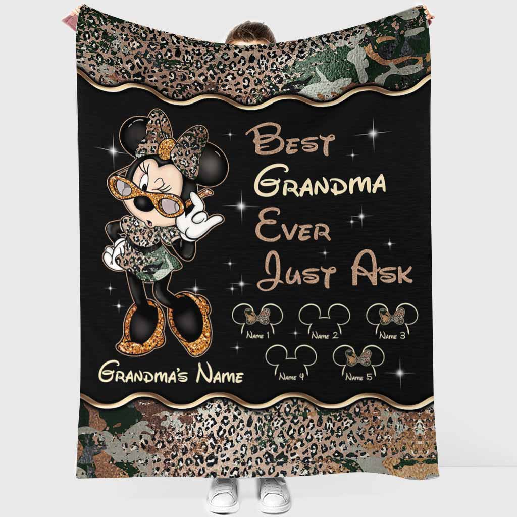 Personalized Mouse Blanket Best Grandma Ever Custom Name Gift for Mother's Day