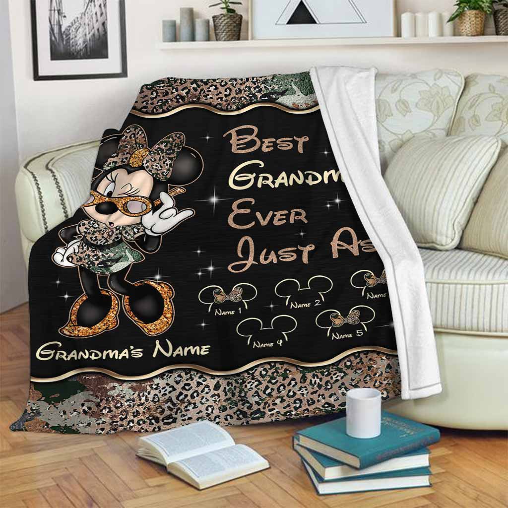Personalized Mouse Blanket Best Grandma Ever Custom Name Gift for Mother's Day