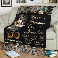Load image into Gallery viewer, Personalized Mouse Blanket Best Grandma Ever Custom Name Gift for Mother's Day
