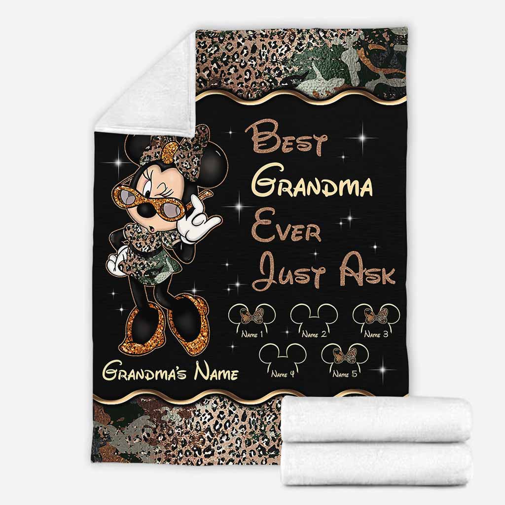 Personalized Mouse Blanket Best Grandma Ever Custom Name Gift for Mother's Day