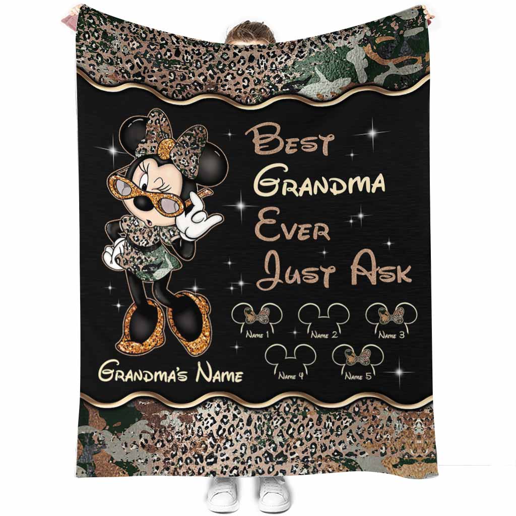 Personalized Mouse Blanket Best Grandma Ever Custom Name Gift for Mother's Day