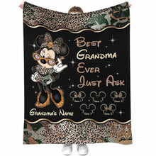 Load image into Gallery viewer, Personalized Mouse Blanket Best Grandma Ever Custom Name Gift for Mother's Day
