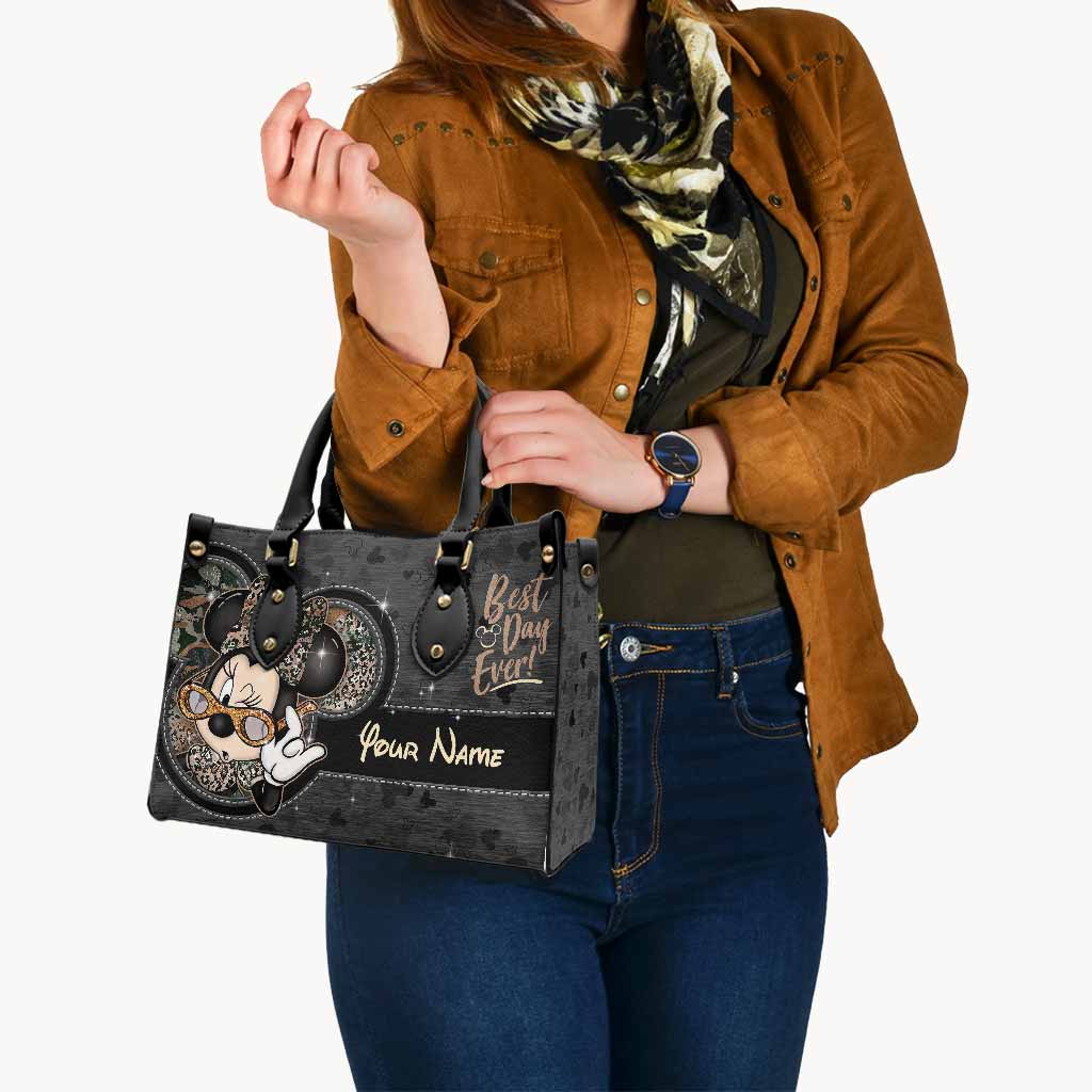 Personalized Leather Handbag Best Day Ever Gift for Her