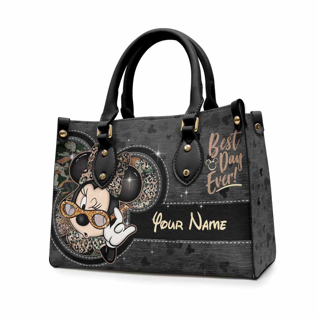 Personalized Leather Handbag Best Day Ever Gift for Her