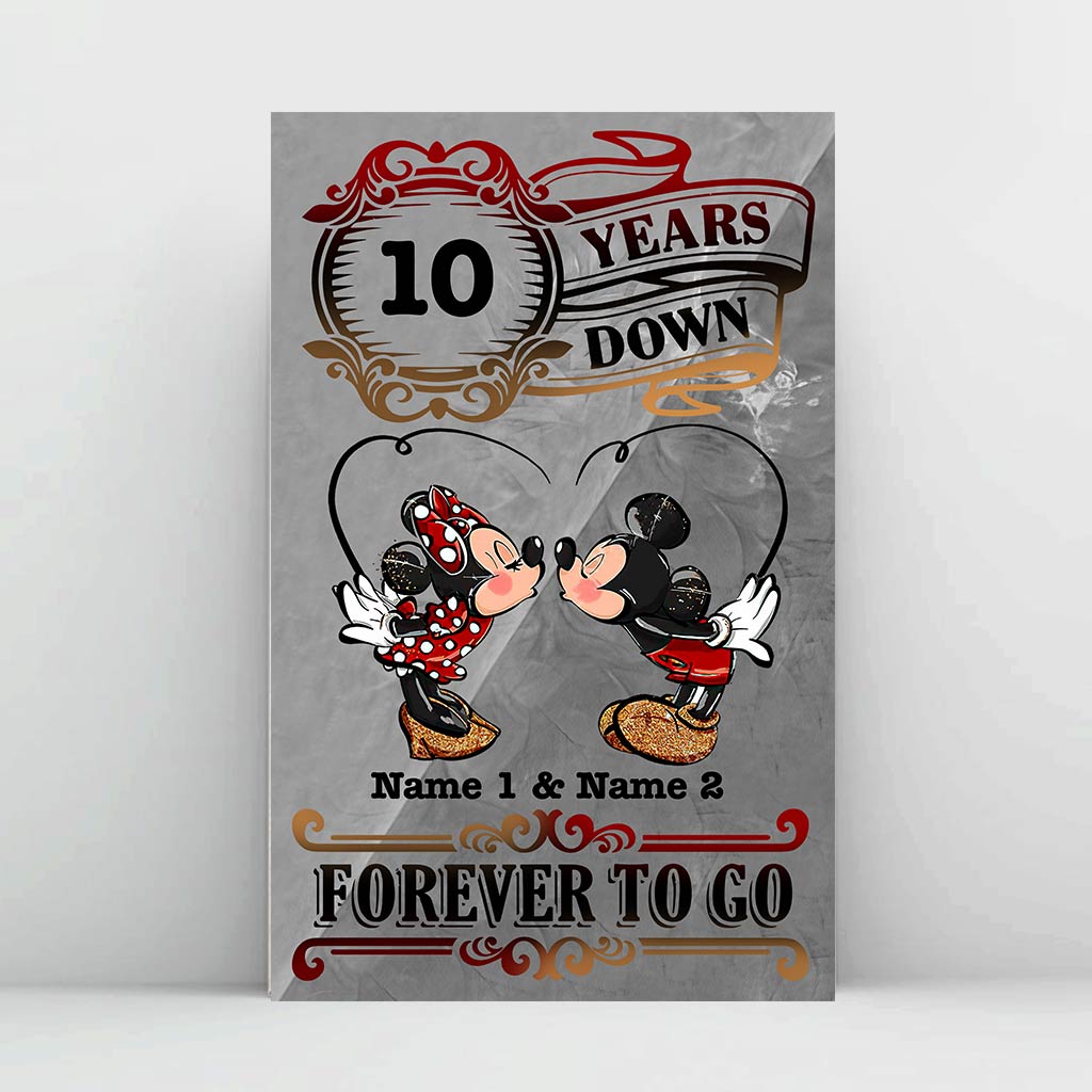 Personalized Couple Mouse Poster Custom Names Anniversary Gift