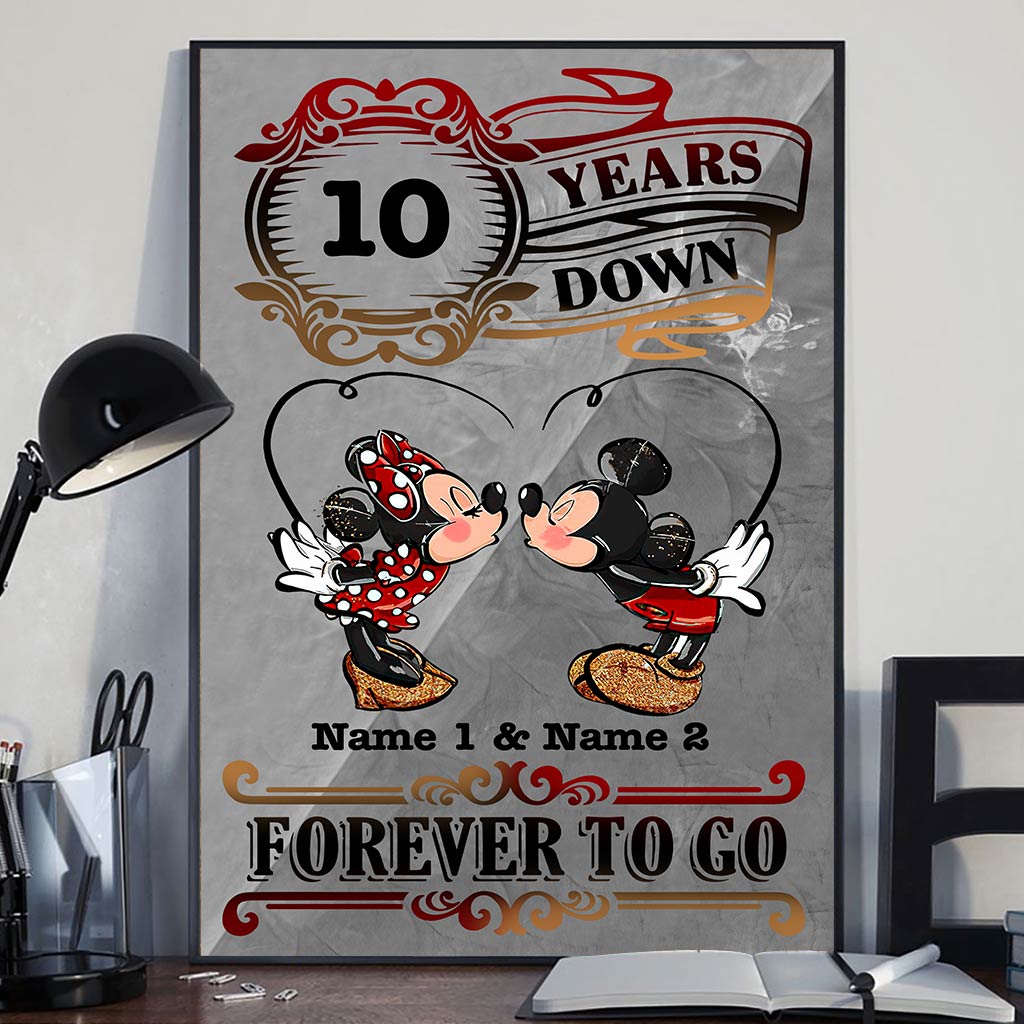 Personalized Couple Mouse Poster Custom Names Anniversary Gift