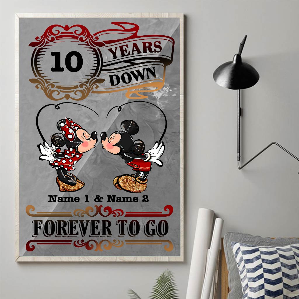 Personalized Couple Mouse Poster Custom Names Anniversary Gift