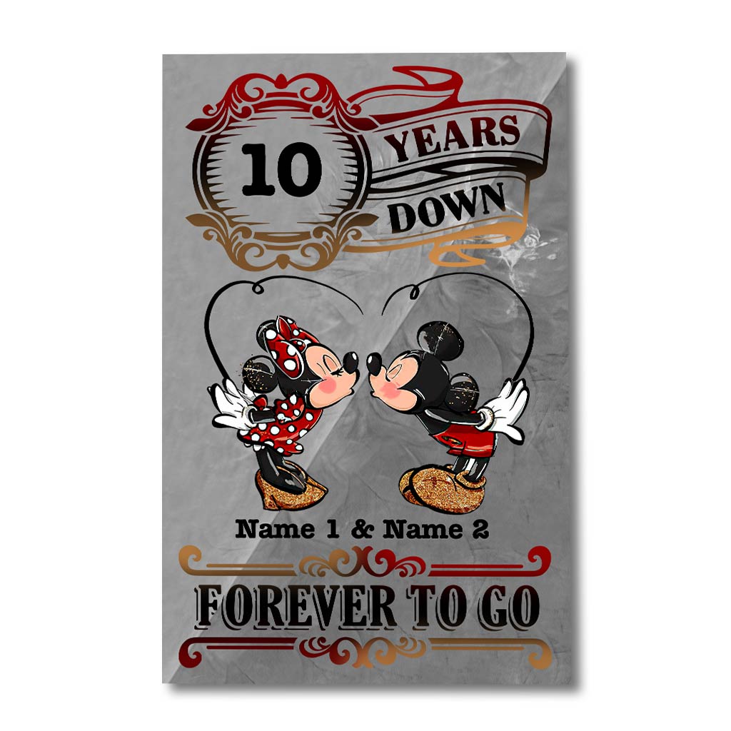Personalized Couple Mouse Poster Custom Names Anniversary Gift
