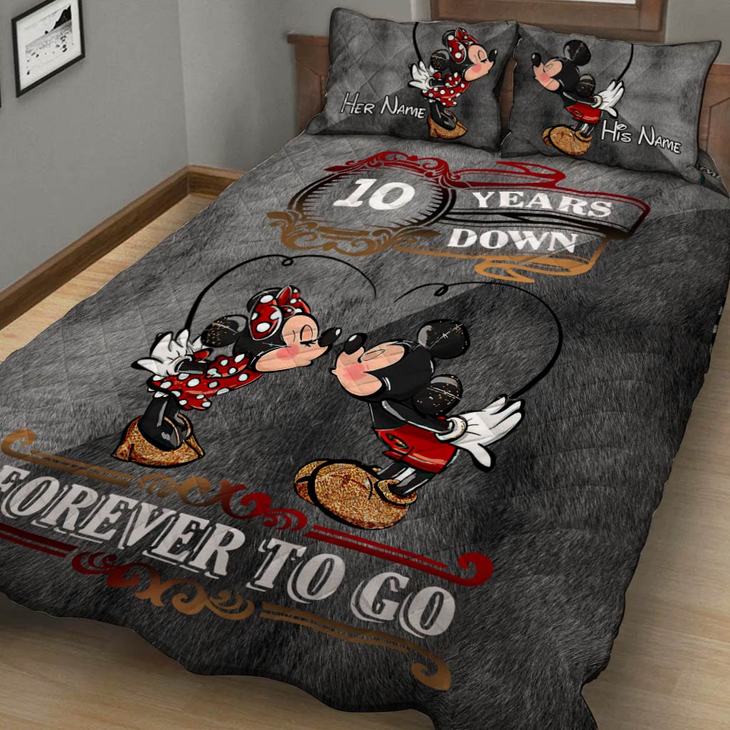 Personalized Mouse Quilt Set Custom Couple Gift for Anniversary