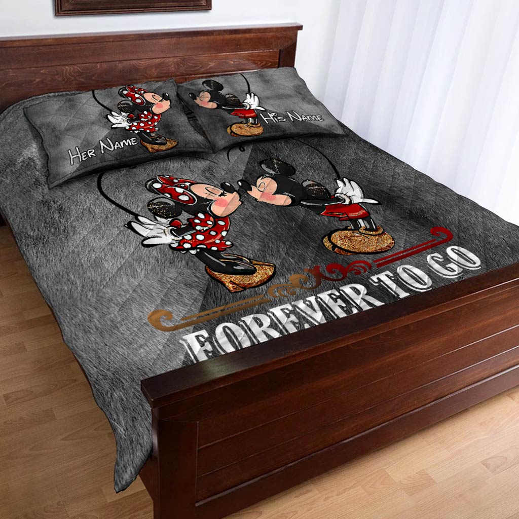Personalized Mouse Quilt Set Custom Couple Gift for Anniversary