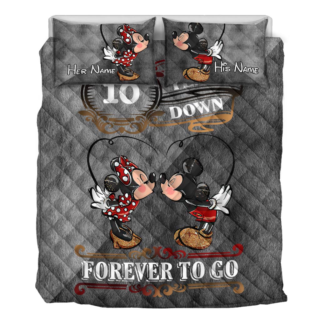 Personalized Mouse Quilt Set Custom Couple Gift for Anniversary
