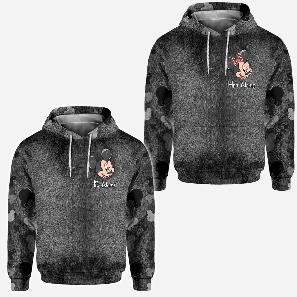 Personalized Couple Mouse All Over T-shirt Hoodie Custom Names Gift