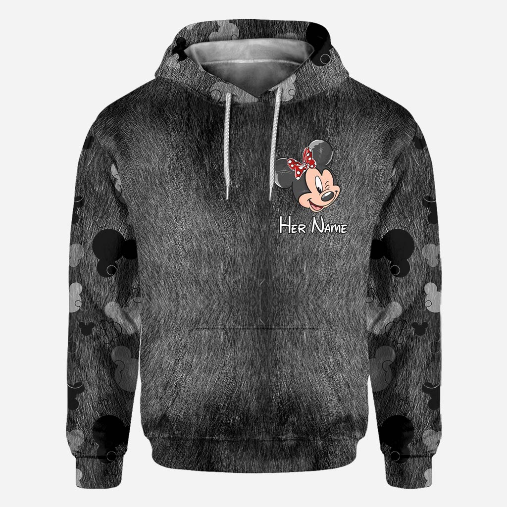 Personalized Couple Mouse All Over T-shirt Hoodie Custom Names Gift