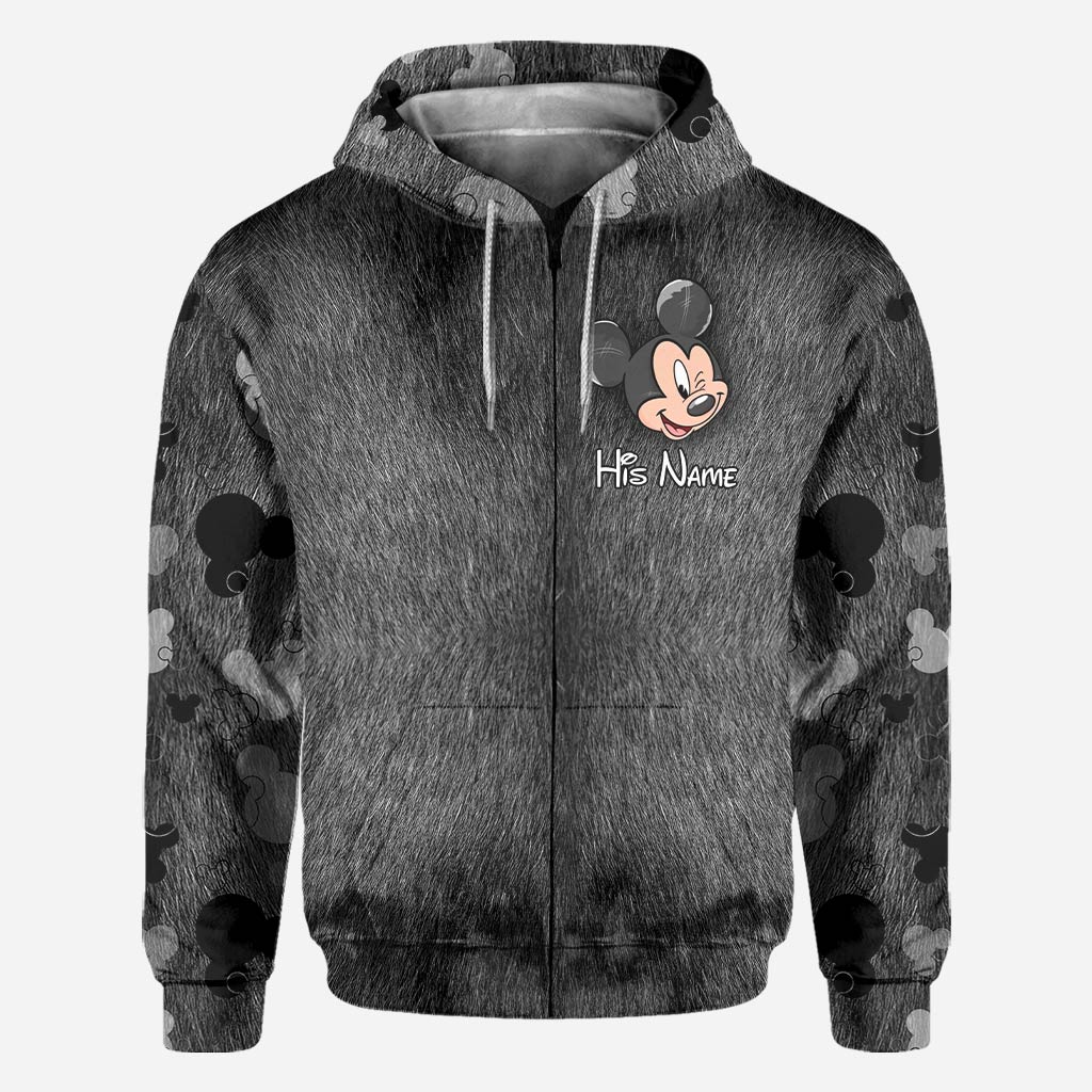 Personalized Couple Mouse All Over T-shirt Hoodie Custom Names Gift