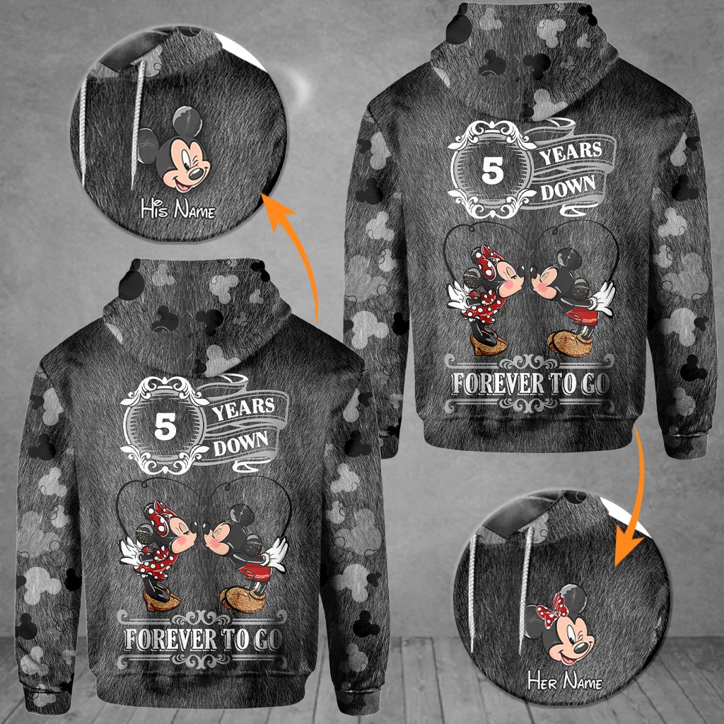 Personalized Couple Mouse All Over T-shirt Hoodie Custom Names Gift
