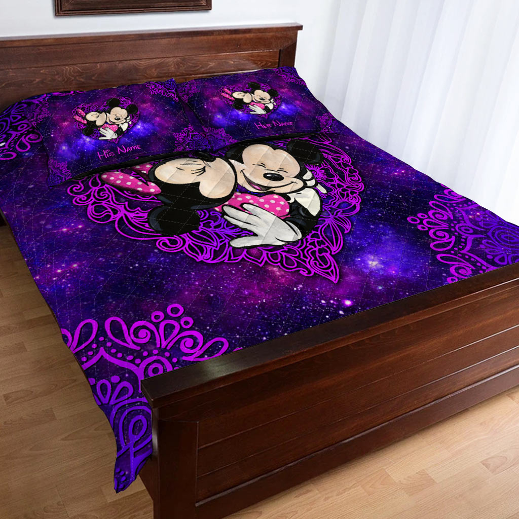 Personalized Mouse Quilt Set for Couples | Cute Valentine's Day Gift