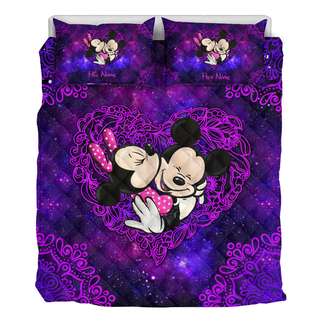 Personalized Mouse Quilt Set for Couples | Cute Valentine's Day Gift