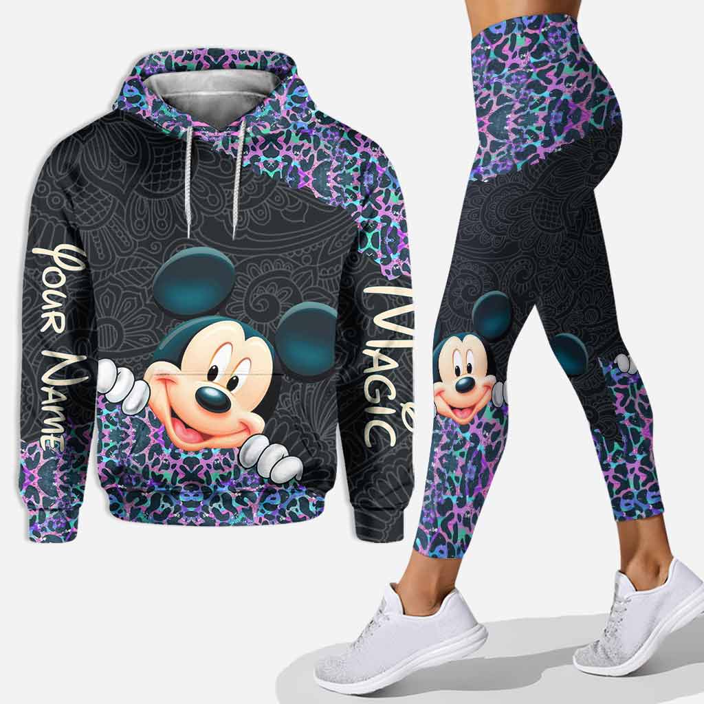 Personalized Holographic Leopard Hoodie & Leggings Set for Kids