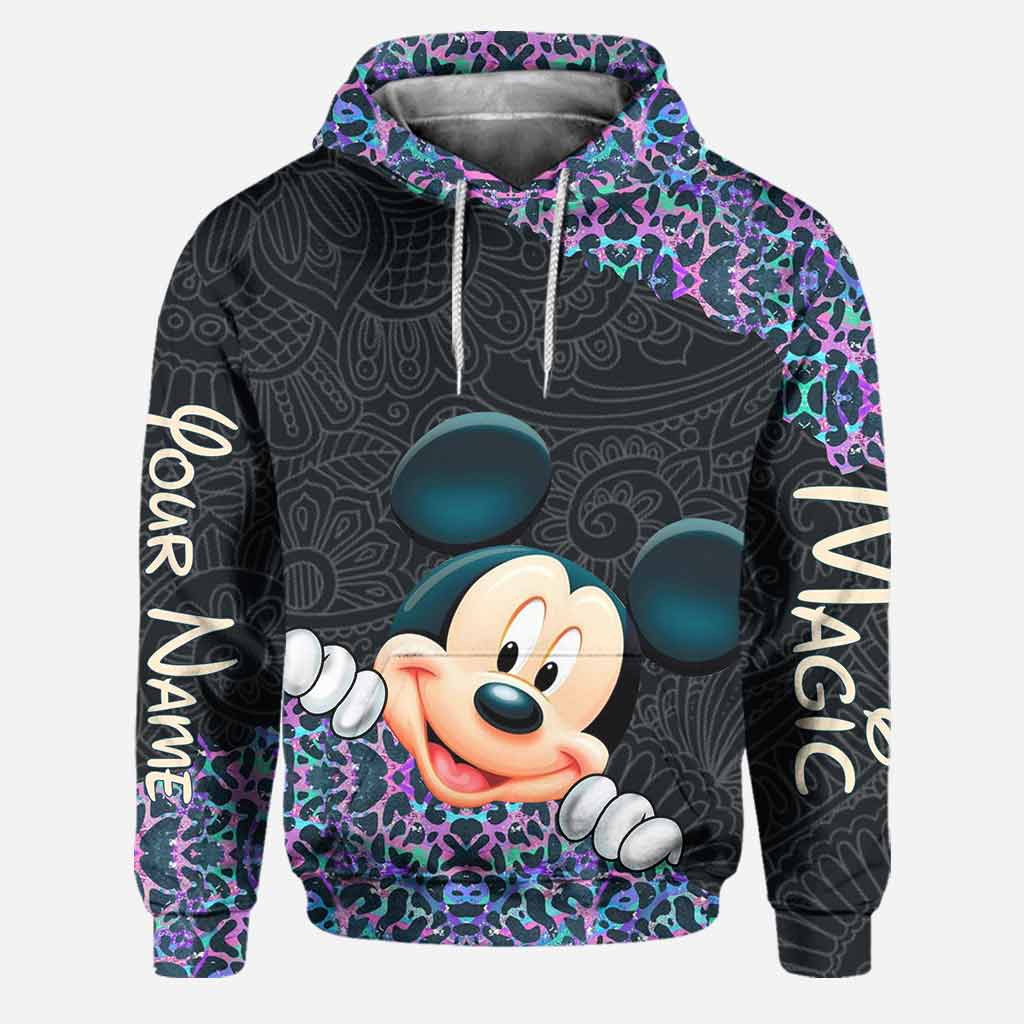 Personalized Holographic Leopard Hoodie & Leggings Set for Kids