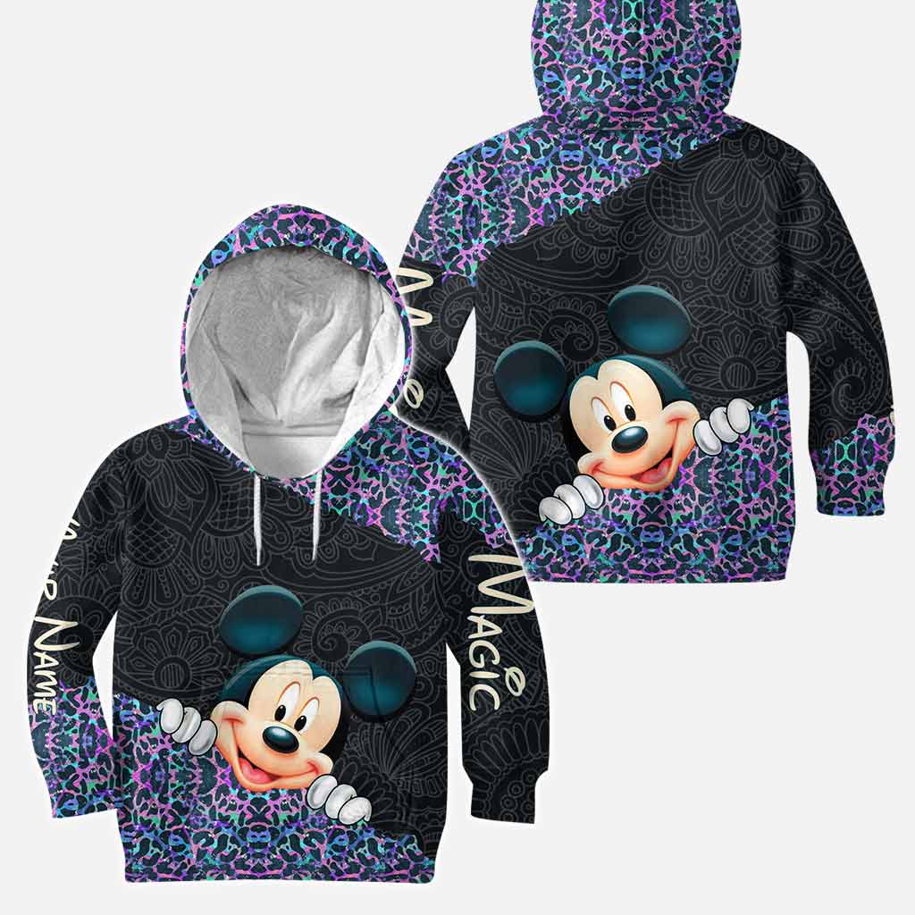 Personalized Holographic Leopard Hoodie & Leggings Set for Kids
