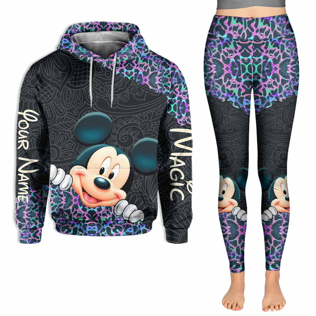 Personalized Holographic Leopard Hoodie & Leggings Set for Kids