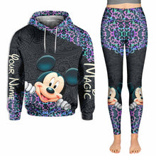 Load image into Gallery viewer, Personalized Holographic Leopard Hoodie &amp; Leggings Set for Kids
