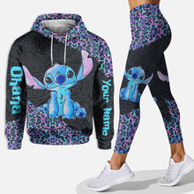 Load image into Gallery viewer, Personalized Holographic Leopard Ohana Hoodie &amp; Leggings Gift
