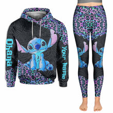 Load image into Gallery viewer, Personalized Holographic Leopard Ohana Hoodie &amp; Leggings Gift
