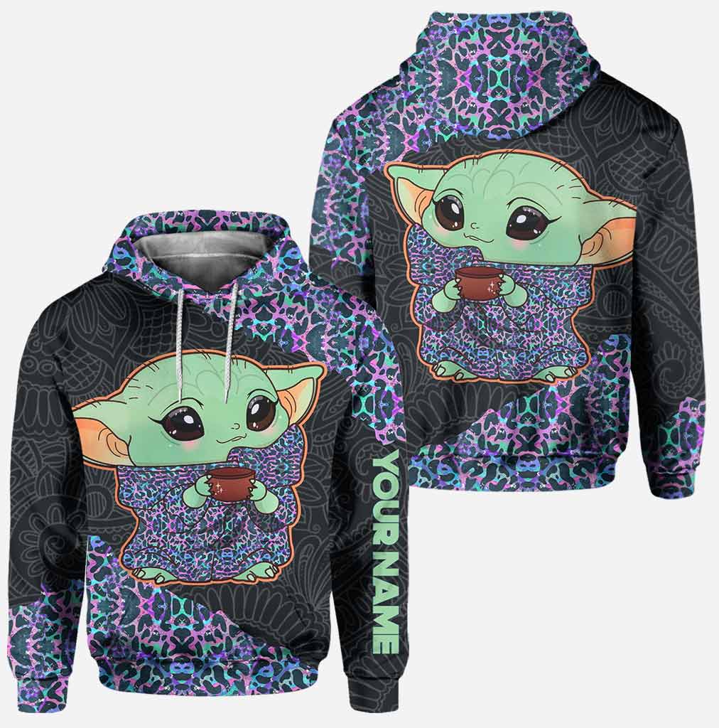 Personalized Holographic Leopard Hoodie and Leggings Set for Women