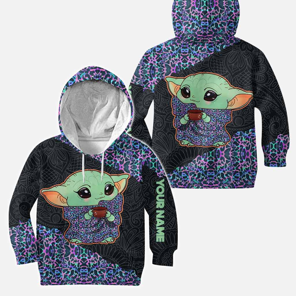 Personalized Holographic Leopard Hoodie and Leggings Set for Women