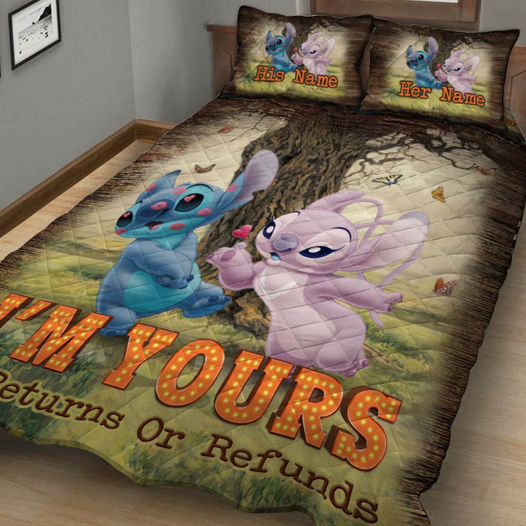 Personalized Quilt Set with Couple's Names Ideal for Anniversary or Valentine's Day