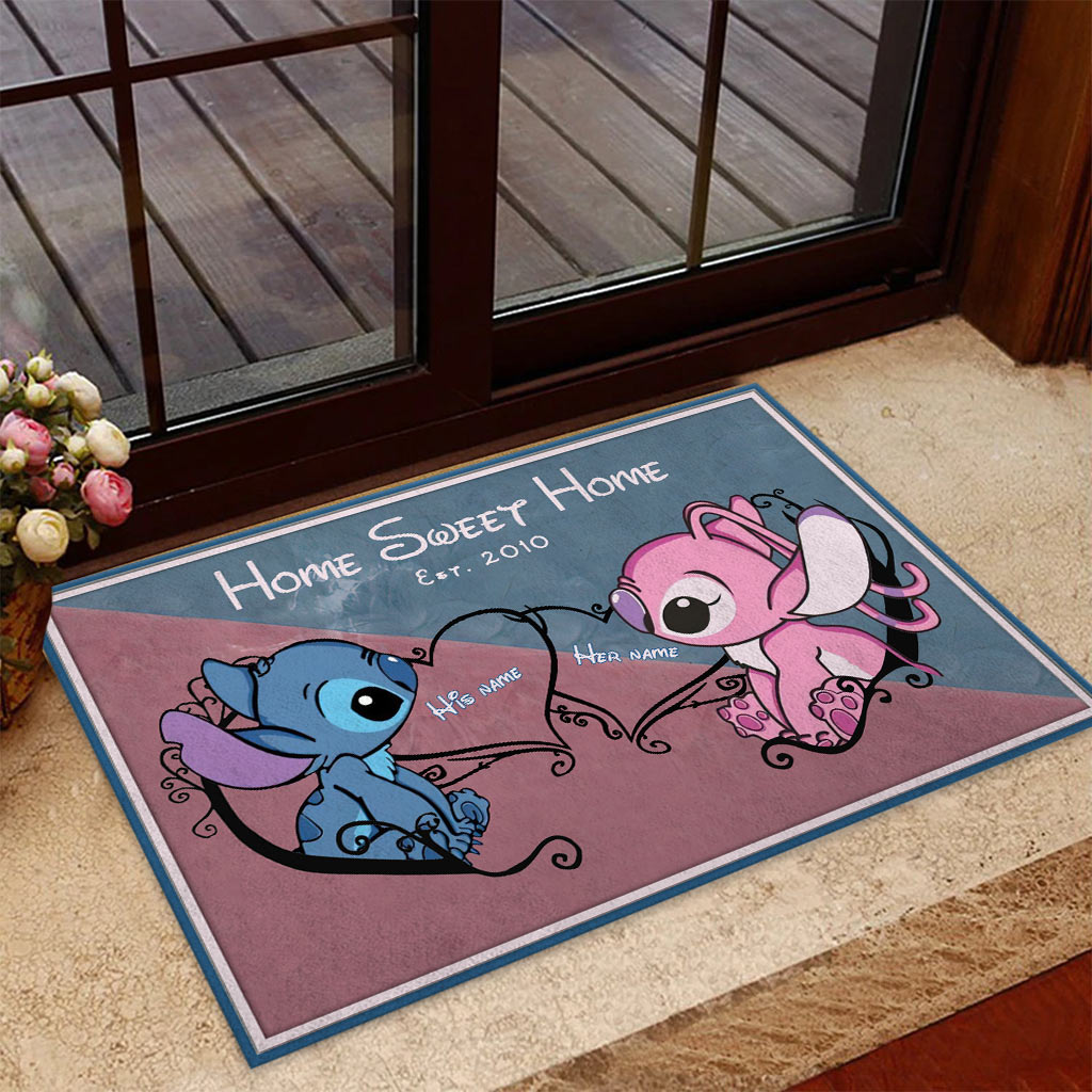 Personalized Home Sweet Home Doormat Custom Couple Gift