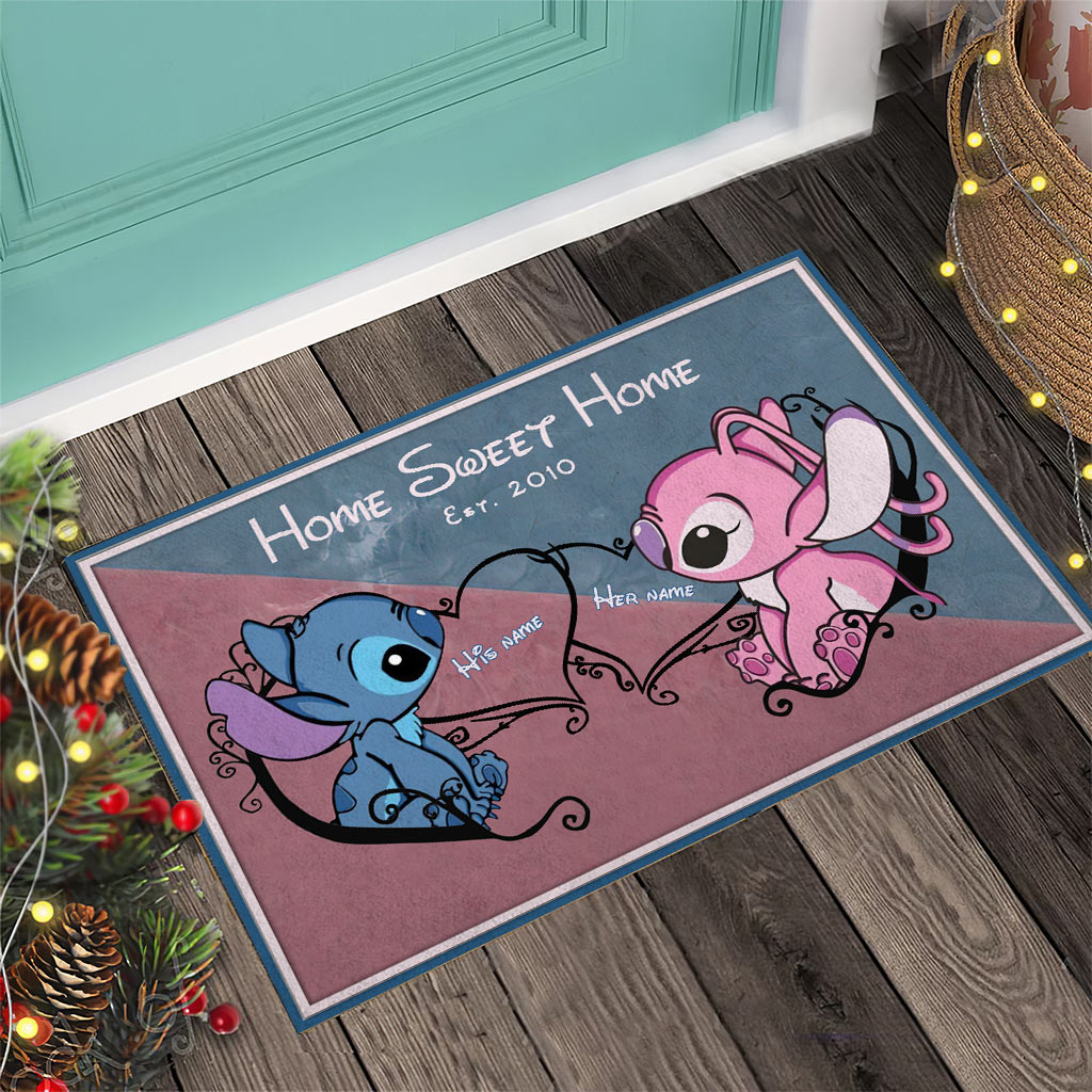 Personalized Home Sweet Home Doormat Custom Couple Gift