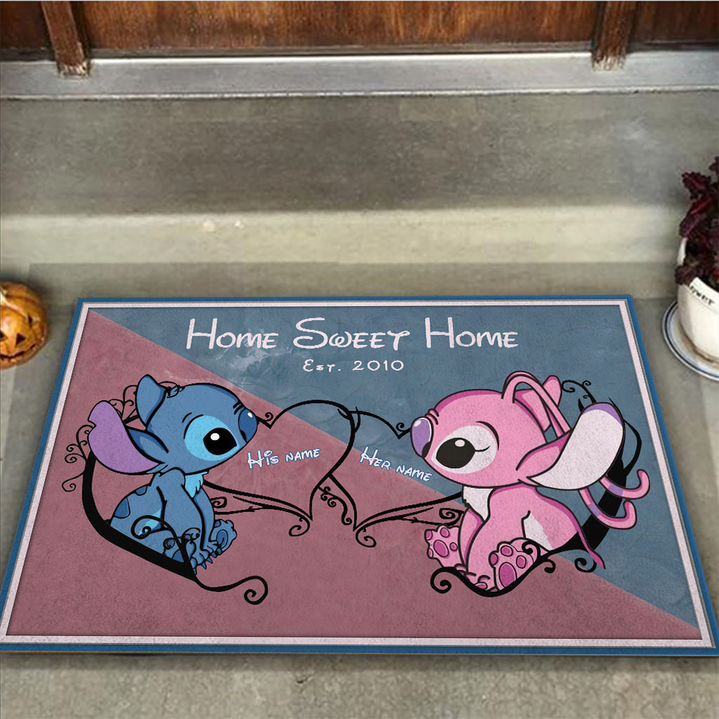 Personalized Home Sweet Home Doormat Custom Couple Gift