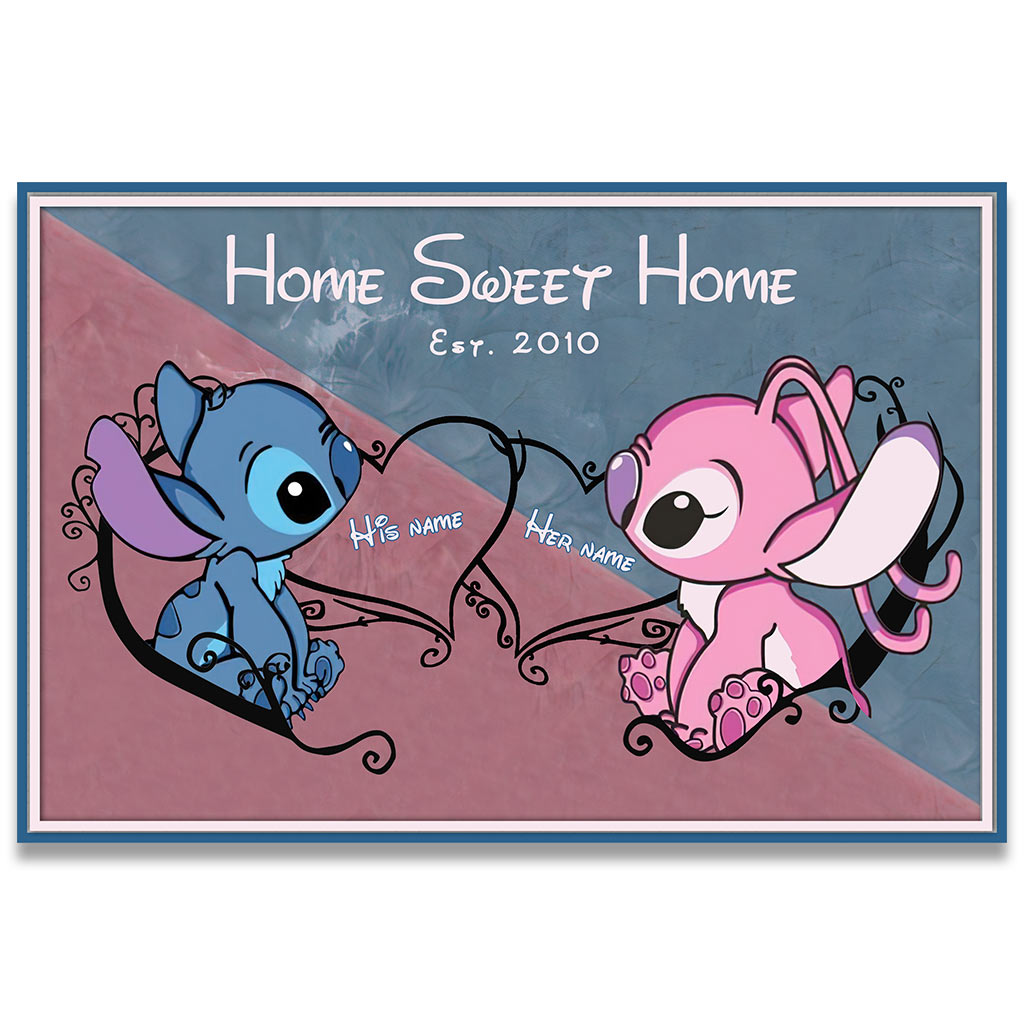 Personalized Home Sweet Home Doormat Custom Couple Gift