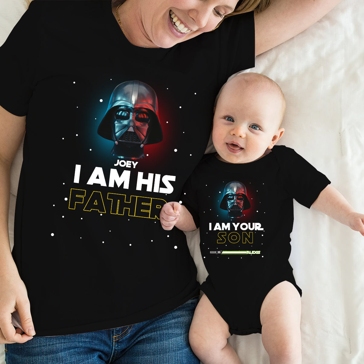 Personalized Star Wars Father and Son T-Shirt & Onesie Set Gift
