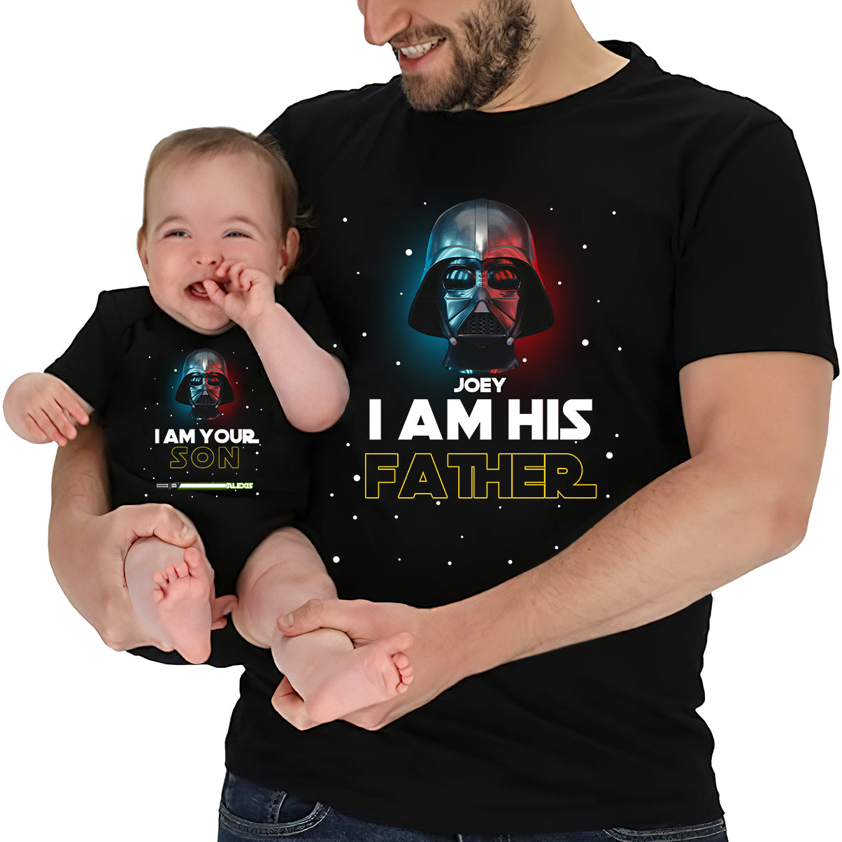 Personalized Star Wars Father and Son T-Shirt & Onesie Set Gift