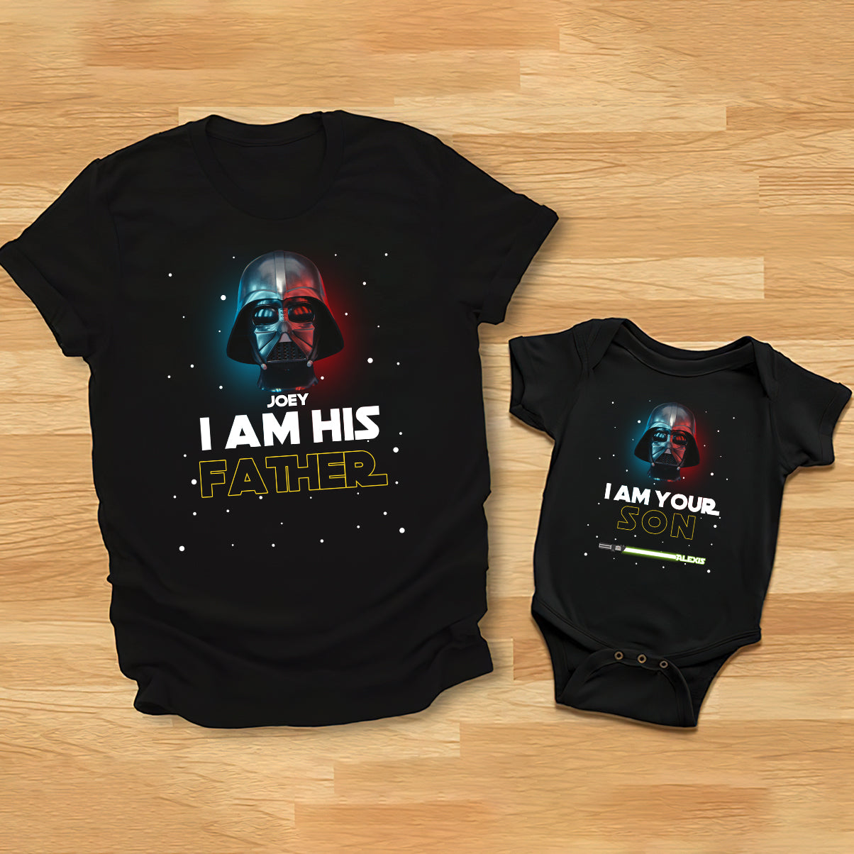 Personalized Star Wars Father and Son T-Shirt & Onesie Set Gift