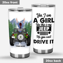 Load image into Gallery viewer, Personalized Jeep Tumbler Yes I'm A Girl Custom Name Gift
