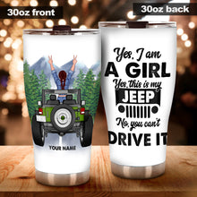 Load image into Gallery viewer, Personalized Jeep Tumbler Yes I'm A Girl Custom Name Gift
