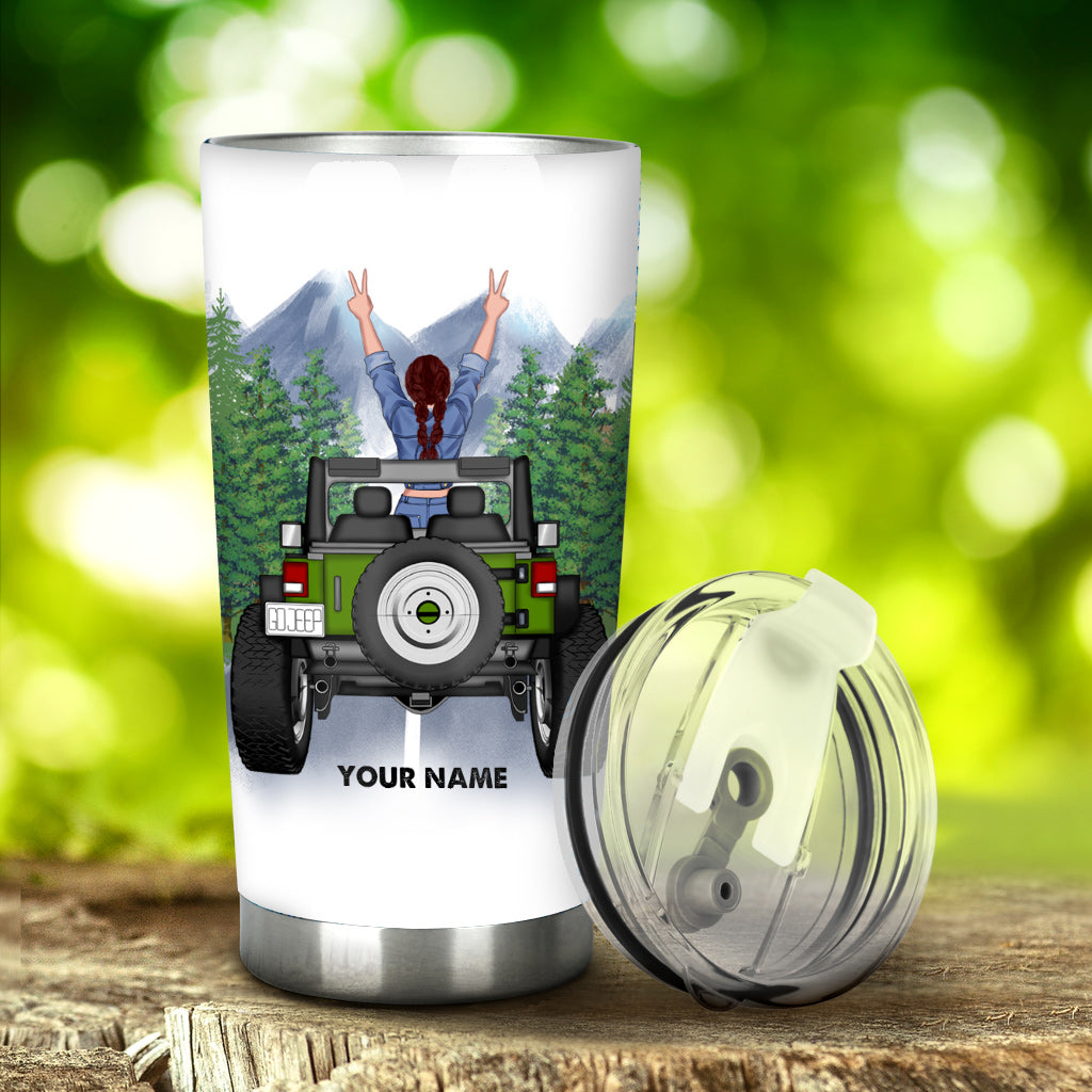 Personalized Jeep Tumbler Yes I'm A Girl Custom Name Gift