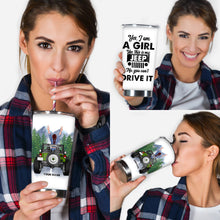 Load image into Gallery viewer, Personalized Jeep Tumbler Yes I'm A Girl Custom Name Gift
