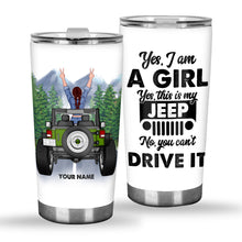 Load image into Gallery viewer, Personalized Jeep Tumbler Yes I'm A Girl Custom Name Gift

